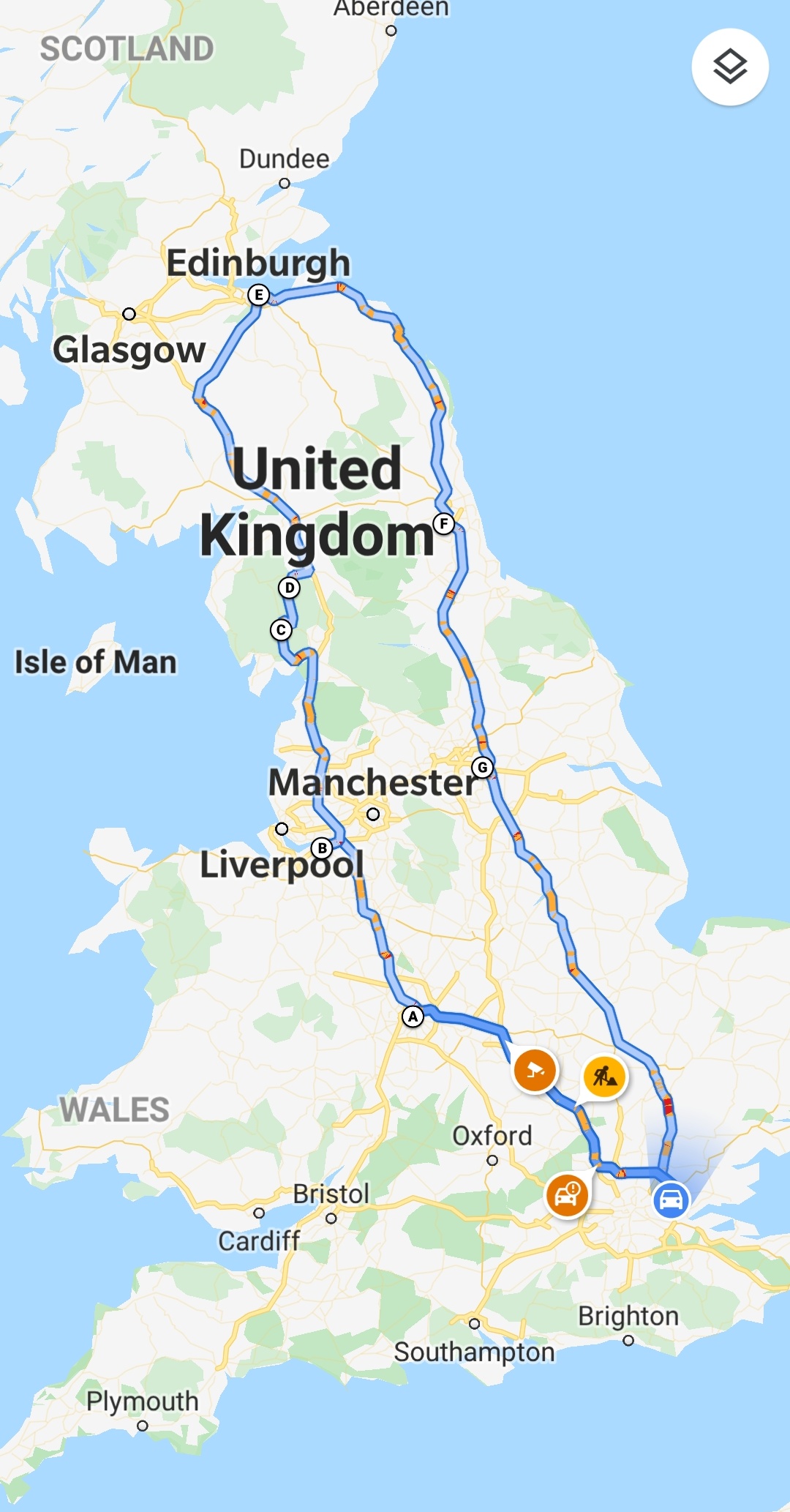 places to visit on route to edinburgh