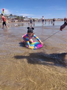 Body boarding at Summerleaze beach